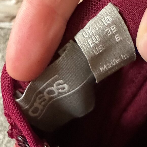 Open-Back Sequined Maroon ASOS Mini Dress - Picture 3 of 3